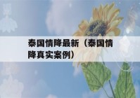 泰国情降最新（泰国情降真实案例）