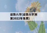 运势八字(运势八字测算2022年免费)