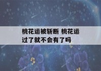 桃花运被斩断 桃花运过了就不会有了吗