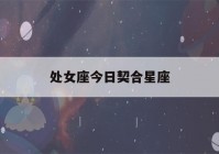 处女座今日契合星座(处女座今日份)