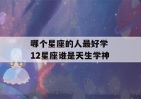 哪个星座的人最好学 12星座谁是天生学神