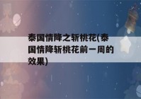 泰国情降之斩桃花(泰国情降斩桃花前一周的效果)