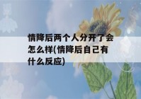 情降后两个人分开了会怎么样(情降后自己有什么反应)