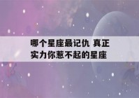 哪个星座最记仇 真正实力你惹不起的星座