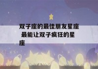 双子座的最佳朋友星座 最能让双子疯狂的星座