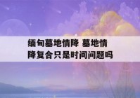 缅甸墓地情降 墓地情降复合只是时间问题吗