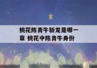 桃花陈青牛斩龙是哪一章 桃花中陈青牛身份