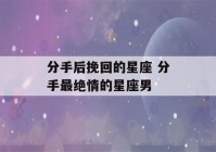 分手后挽回的星座 分手最绝情的星座男