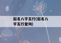 起名八字五行(起名八字五行查询)