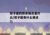 双子座的致命弱点是什么(双子座有什么弱点?)