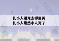 扎小人诅咒去哪里买 扎小人果然小人死了