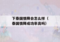 下泰国情降会怎么样（泰国情降成功率高吗）