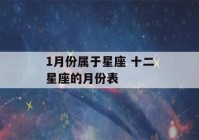 1月份属于星座 十二星座的月份表