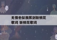 无情也似我挥剑斩桃花歌词 斩桃花歌词