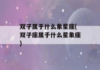 双子属于什么象星座(双子座属于什么星象座)