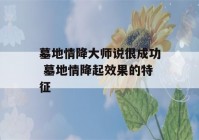 墓地情降大师说很成功 墓地情降起效果的特征