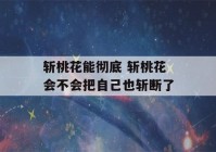 斩桃花能彻底 斩桃花会不会把自己也斩断了