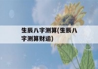 生辰八字测算(生辰八字测算财运)