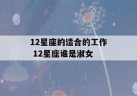 12星座的适合的工作 12星座谁是淑女