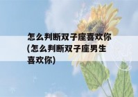 怎么判断双子座喜欢你(怎么判断双子座男生喜欢你)