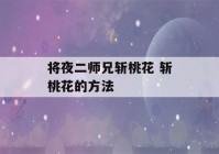 将夜二师兄斩桃花 斩桃花的方法