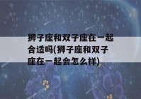 狮子座和双子座在一起合适吗(狮子座和双子座在一起会怎么样)