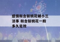 感情和合斩桃花破小三法事 和合斩桃花一般多久见效