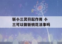 斩小三灵符起作用 小三可以做斩桃花法事吗