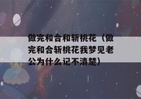 做完和合和斩桃花（做完和合斩桃花我梦见老公为什么记不清楚）