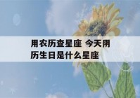 用农历查星座 今天阴历生日是什么星座