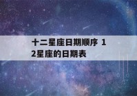 十二星座日期顺序 12星座的日期表