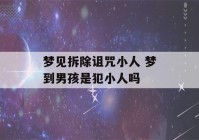 梦见拆除诅咒小人 梦到男孩是犯小人吗