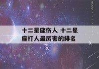 十二星座伤人 十二星座打人最厉害的排名