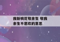 我斩桃花敬余生 敬我余生不悲欢的意思