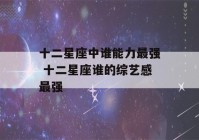 十二星座中谁能力最强 十二星座谁的综艺感最强