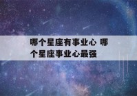 哪个星座有事业心 哪个星座事业心最强