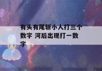 有头有尾斩小人打三个数字 河后出现打一数字