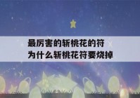 最厉害的斩桃花的符 为什么斩桃花符要烧掉