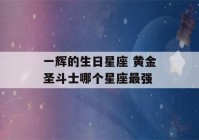 一辉的生日星座 黄金圣斗士哪个星座最强