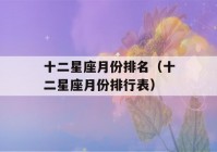 十二星座月份排名（十二星座月份排行表）