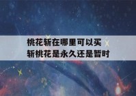 桃花斩在哪里可以买 斩桃花是永久还是暂时