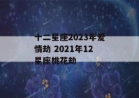 十二星座2023年爱情劫 2021年12星座桃花劫