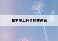 白羊座上升星座查询表(免费上升星座查询)