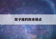 双子座的致命弱点(双子座发火可怕吗)