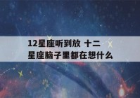 12星座听到放 十二星座脑子里都在想什么