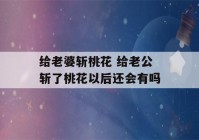 给老婆斩桃花 给老公斩了桃花以后还会有吗