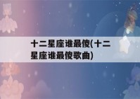 十二星座谁最傻(十二星座谁最傻歌曲)