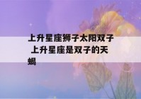 上升星座狮子太阳双子 上升星座是双子的天蝎