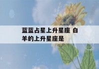 蓝蓝占星上升星座 白羊的上升星座是