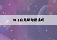 双子座是风象星座吗(双子座为什么容易抑郁)